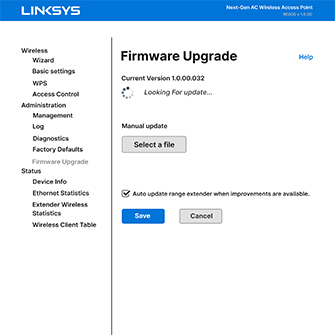 Update Linksys Extender Firmware
