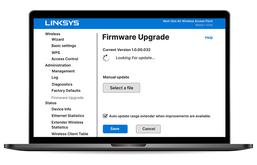 Linksys RE6250 AC750 Firmware Update