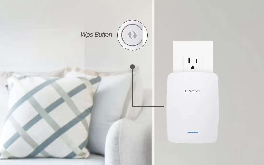 WPS button method to setup Linksys RE7000 extender